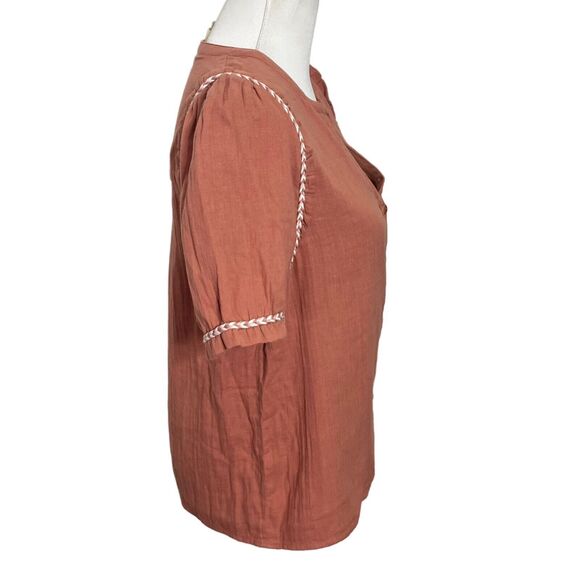 Sezane Wanda Blouse in Rose Tunisian Button Front Top Womens Size FR 36 US 4 - Picture 2 of 8